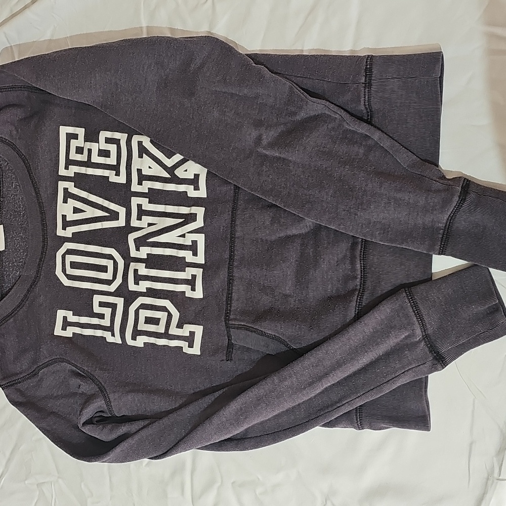 Victoria's Secret XS Purple Long Sleeve Tee with White Lettering